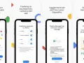 Schermate di un'app per il **cambio cellulare** e **trasferimento dati** da iPhone ad Android, con opzioni per copiare foto, contatti e video.