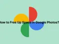 Come liberare spazio su Google Foto? Grafica con cerchi colorati e testo.