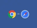 Loghi di Chrome e Safari uno contro l'altro, come nell'ultima ricerca fatta.