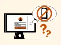 Schermata di login con campo email e password. Icona di divieto per smartphone e punti interrogativi suggeriscono come creare Gmail senza numero di telefono.