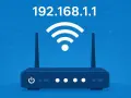 Router con segnale Wi-Fi e indirizzo 192.168.1.1.