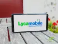 Smartphone con logo Lycamobile. Speriamo non ci siano lycamobile problemi oggi per chi usa questo operatore.