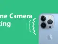 Il modulo fotocamera iPhone fa rumore strano. Icona di vibrazione accanto al testo.