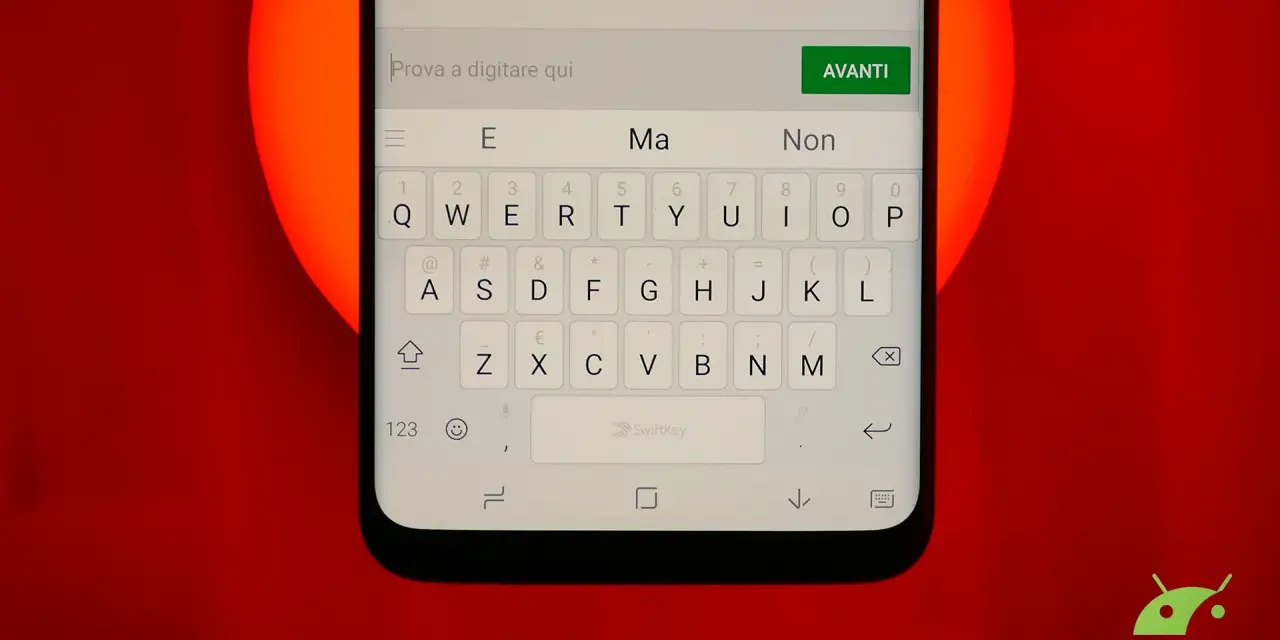 Schermata di un telefono che mostra come cambiare la tastiera del telefono con SwiftKey.