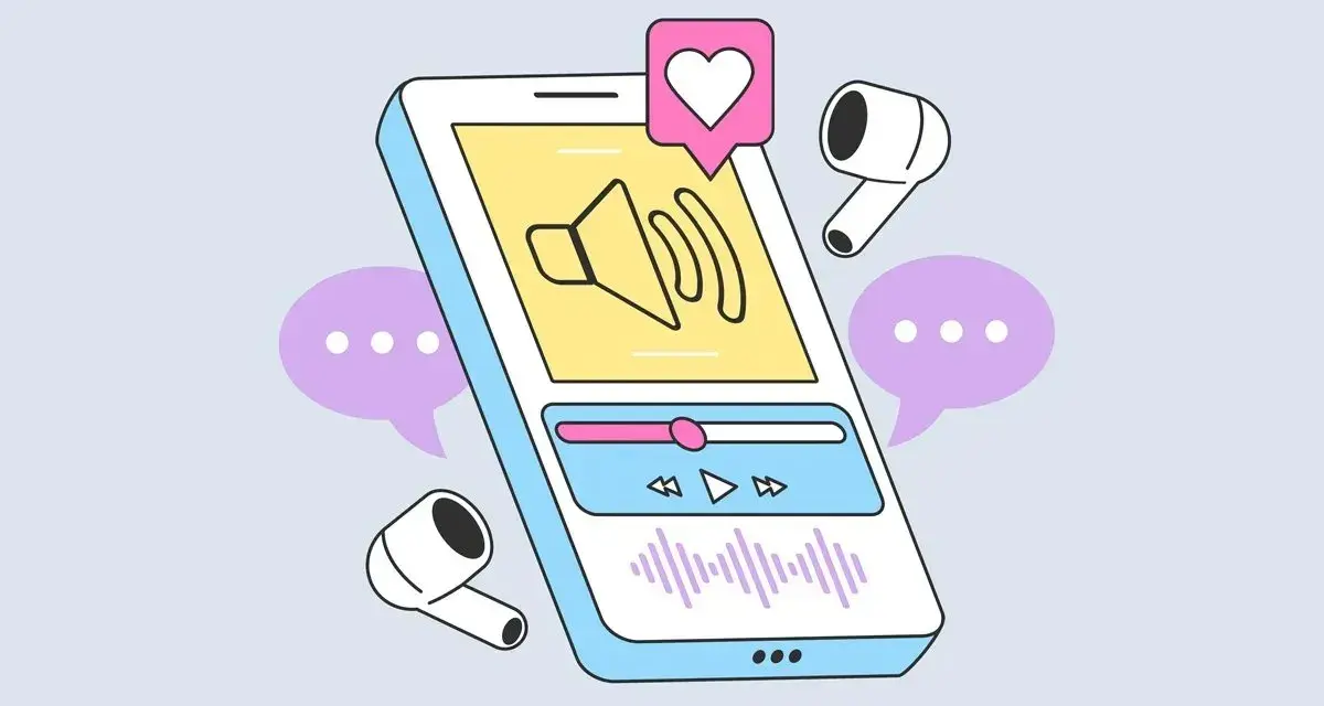 Smartphone con icona audio e cuffie. L'iPhone non si sente audio chiamata, solo vivavoce.