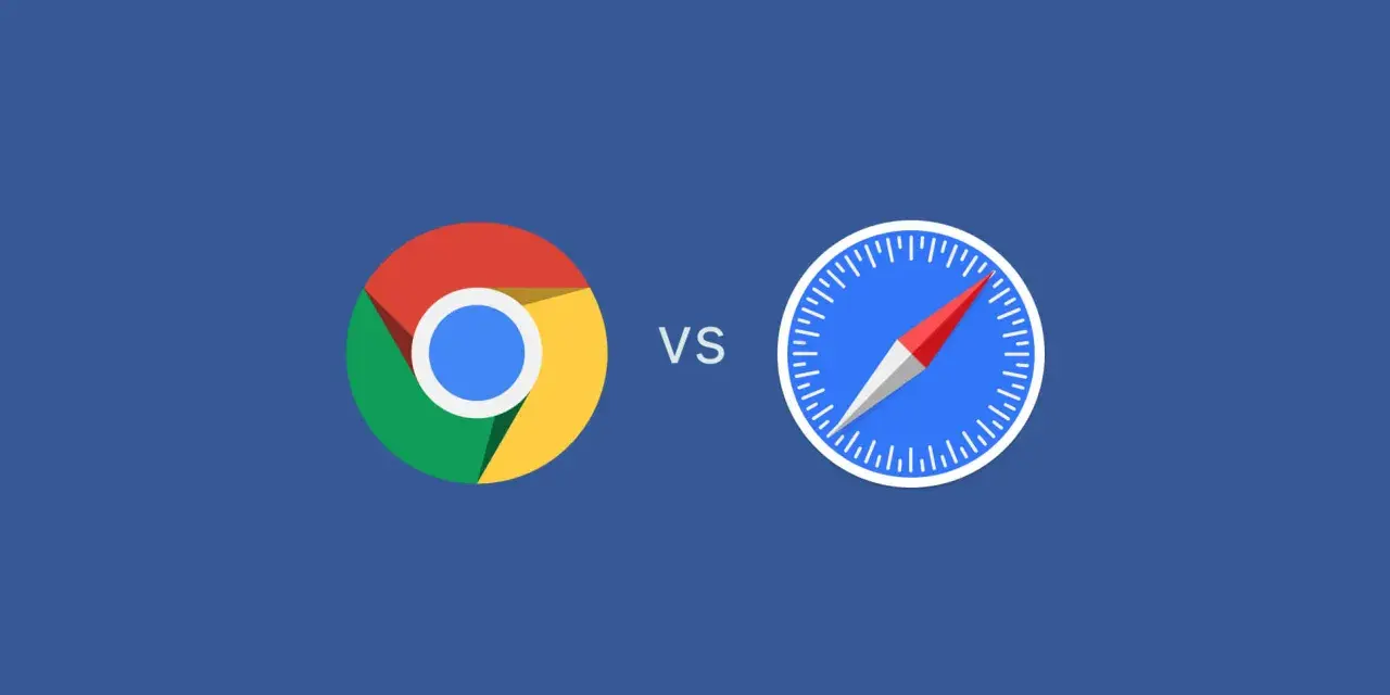 Loghi di Chrome e Safari uno contro l'altro, come nell'ultima ricerca fatta.
