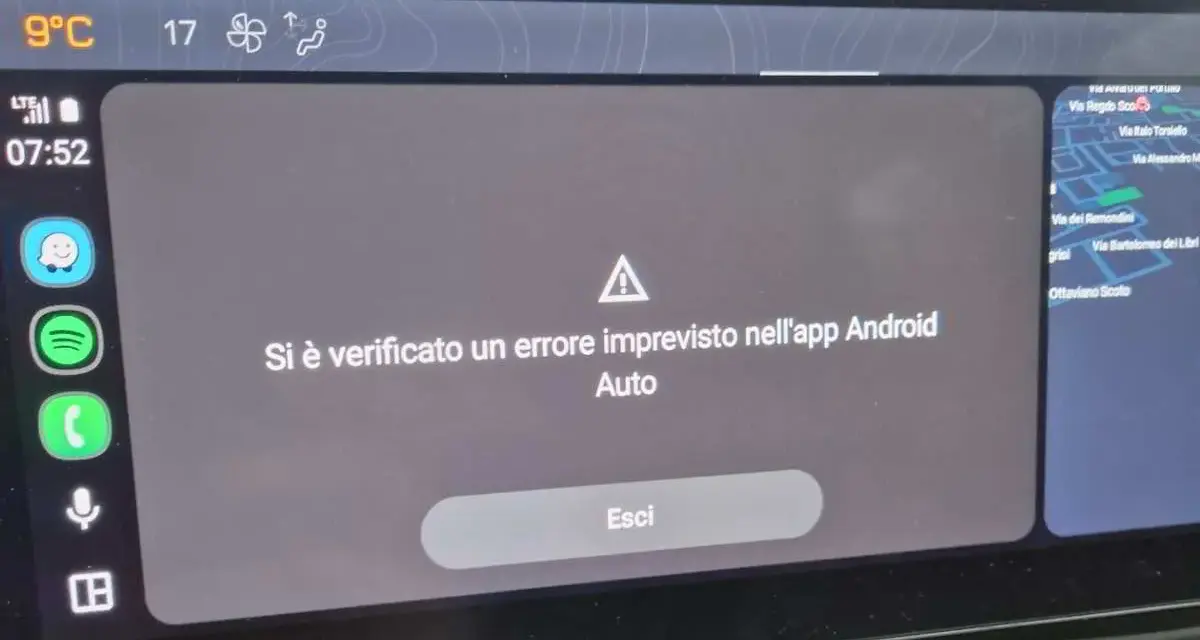 Errore imprevisto nell'app Android Auto. Non posso usare le maps perché non funziona.