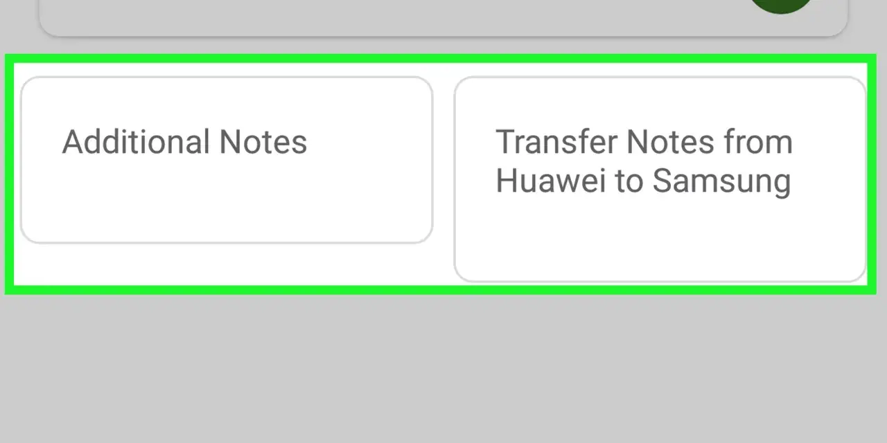Opzione per trasferire dati da Huawei a Samsung.