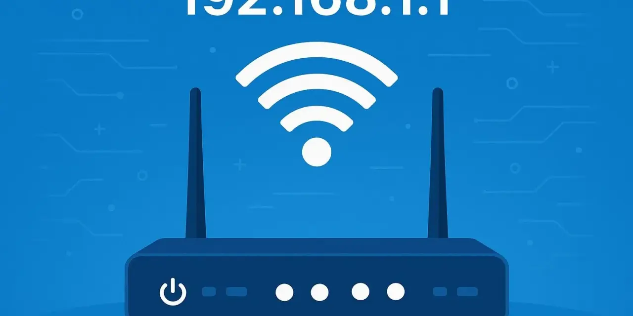 Router con segnale Wi-Fi e indirizzo 192.168.1.1.