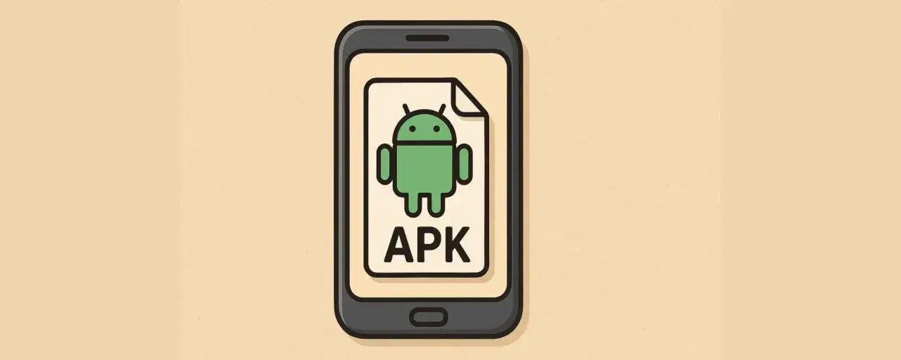 Icona Android su un foglio con scritto APK. Messaggio: app non compatibile con il tuo dispositivo.