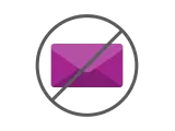 Icona di una busta viola barrata, che illustra come bloccare un indirizzo email su Gmail.