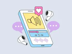 Smartphone con icona audio e cuffie. L'iPhone non si sente audio chiamata, solo vivavoce.