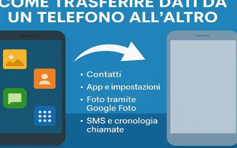 Guida per trasferire dati da Android a Android: contatti, app, foto e SMS.