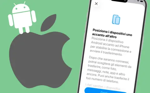 Android e Apple si uniscono per trasferire foto, messaggi, note, app e altro.
