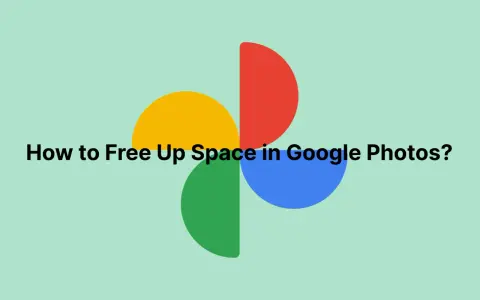 Come liberare spazio su Google Foto? Grafica con cerchi colorati e testo.