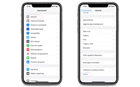 Guida per imparare come spegnere iPhone senza touch: vai su Impostazioni > Generali > Spegni.