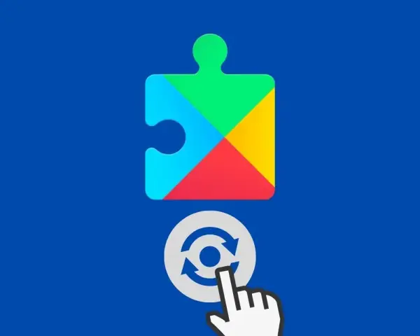 Icona di Google Play Services a forma di puzzle, con un cursore che tocca un pulsante di aggiornamento. Aiuto per risolvere il problema: google play service continua ad arrestarsi.