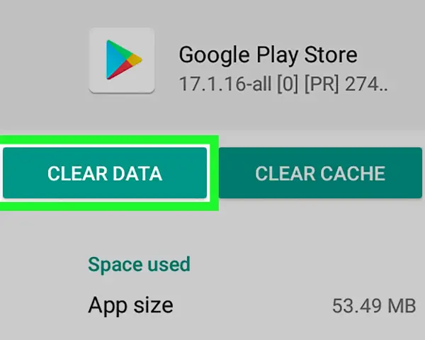 Schermata di Google Play Store con opzione "Cancella dati" evidenziata, utile per chi cerca come togliere il controllo genitori Family Link.