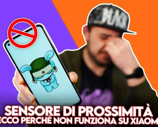 Schermo Xiaomi con simbolo divieto, sensore di prossimità non funziona durante le chiamate.