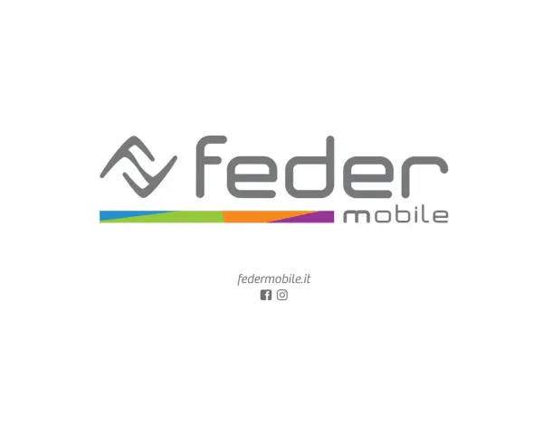 Logo Feder Mobile con simbolo stilizzato e colori vivaci. Connessione APN per il tuo mondo mobile.