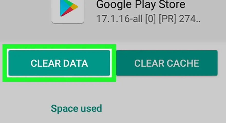 Schermata di Google Play Store con opzione "Cancella dati" evidenziata, utile per chi cerca come togliere il controllo genitori Family Link.