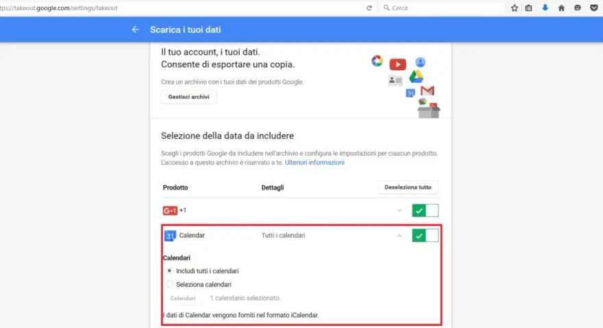 Google Takeout cos'è? Esporta i tuoi dati Google, inclusi i calendari, in un archivio scaricabile.