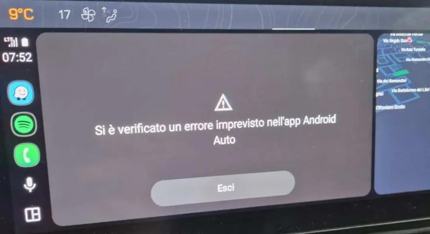 Errore imprevisto nell'app Android Auto. Non posso usare le maps perché non funziona.