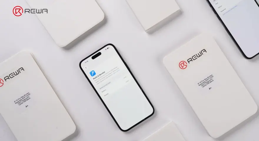 Schermo iPhone con storia riparazioni e ricambi REWA. Nessun ghost touch, solo parti di ricambio di qualità.