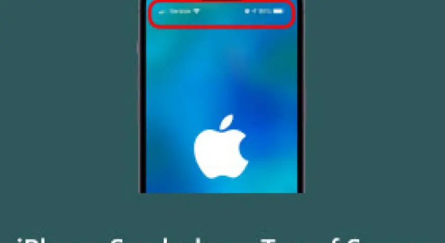 Schermata iPhone con simboli cellulare significato: segnale, Wi-Fi, batteria.