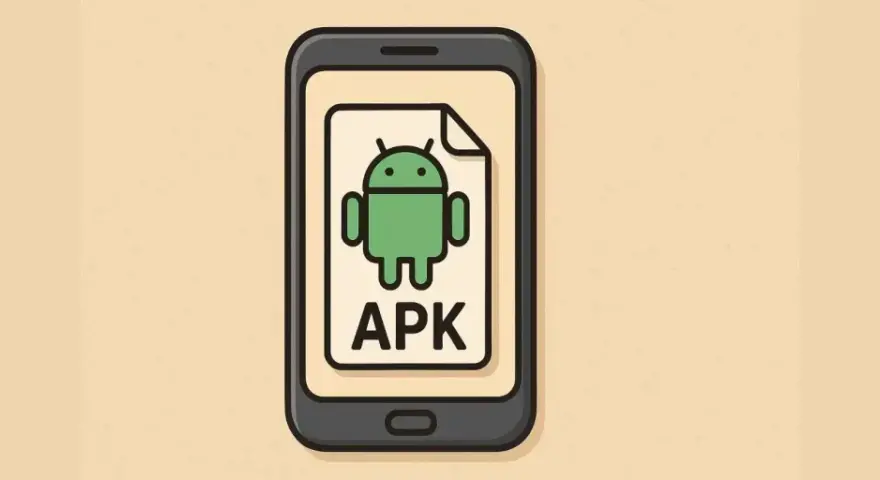 Icona Android su un foglio con scritto APK. Messaggio: app non compatibile con il tuo dispositivo.