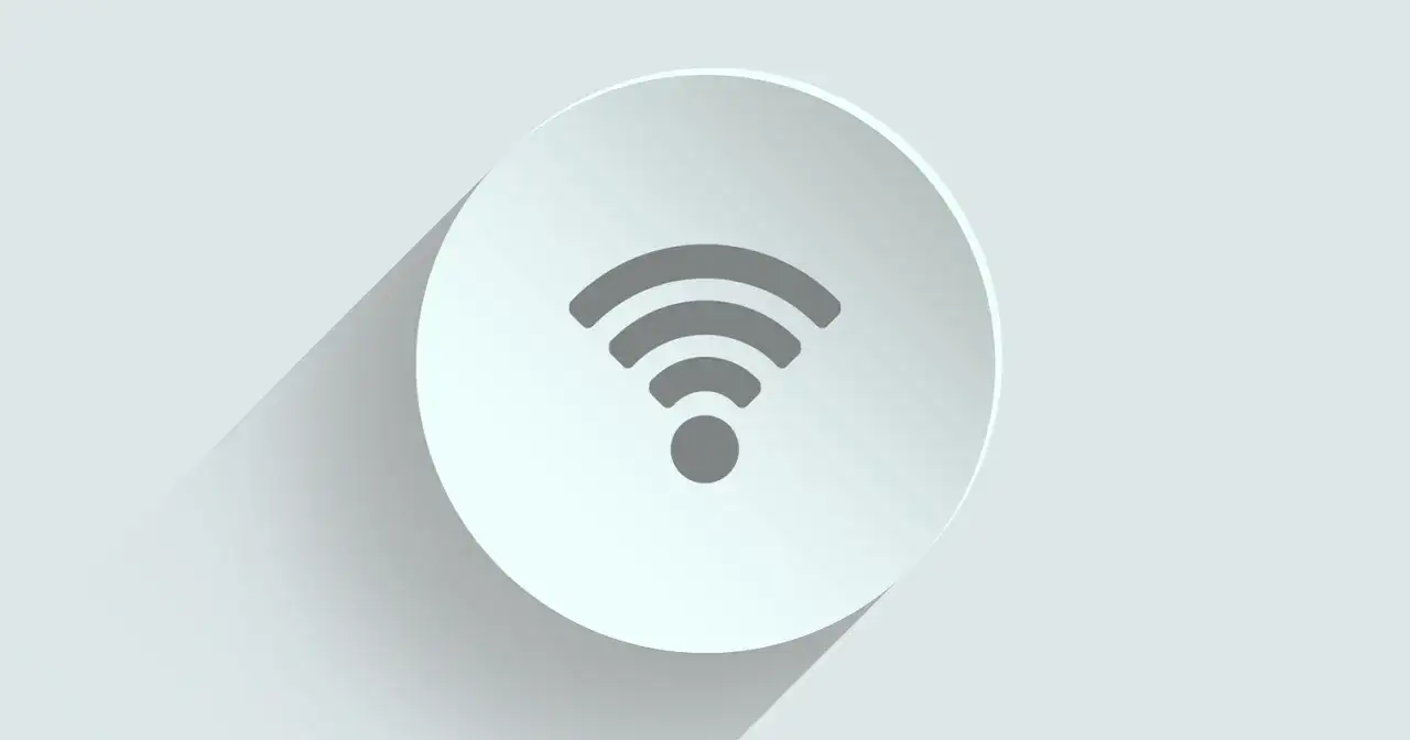 Icona wifi sparita, un segnale grigio su sfondo chiaro, con un'ombra che suggerisce un pulsante.