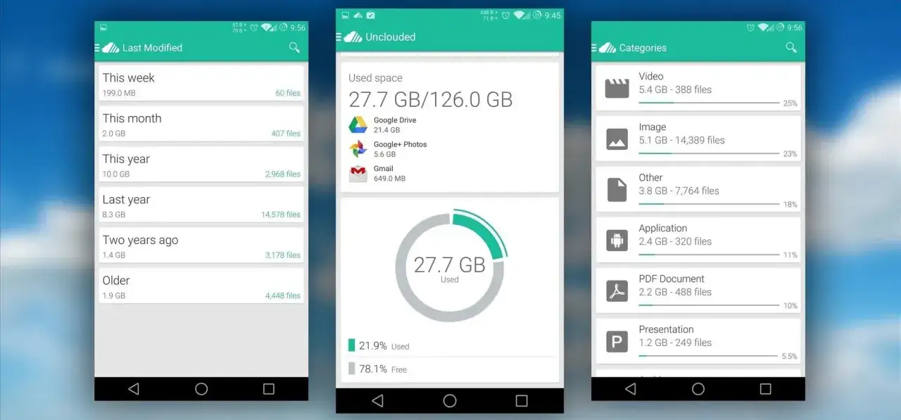App per gestire spazio cloud: mostra uso per data e categorie. Utile per capire come liberare spazio su iCloud.